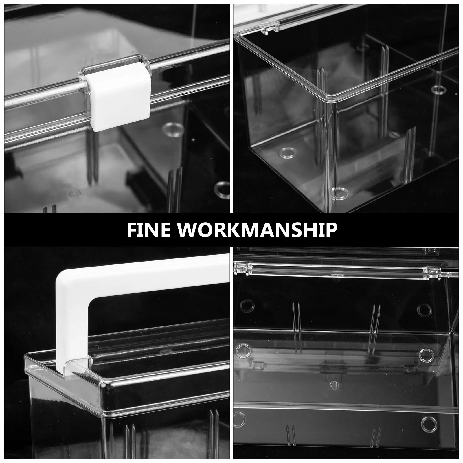 

Portable First Aid Box Empty Medicine Container with Handle for Car Desktop Use Multi-Function Storage Organizer Transparent