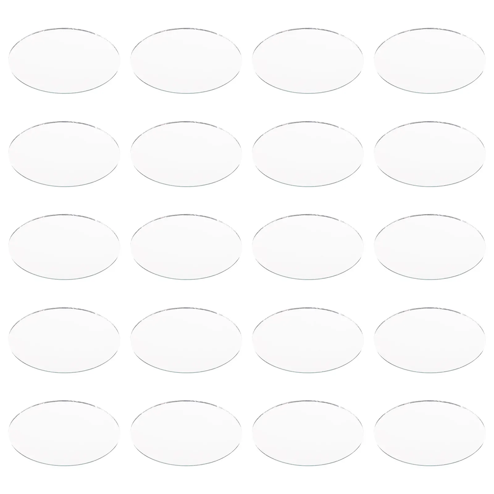 

20 Pcs Oval Lens Makeup Mirror for and Crafts Micro Mirrors Mini Small Tiny
