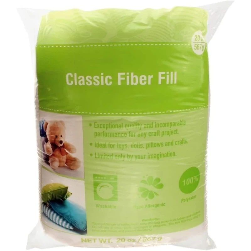 

Hypoallergenic Polyester Fiber Stuffing for Pillows Plush Toys Craft Filling 20oz 12 Pack Bulk White