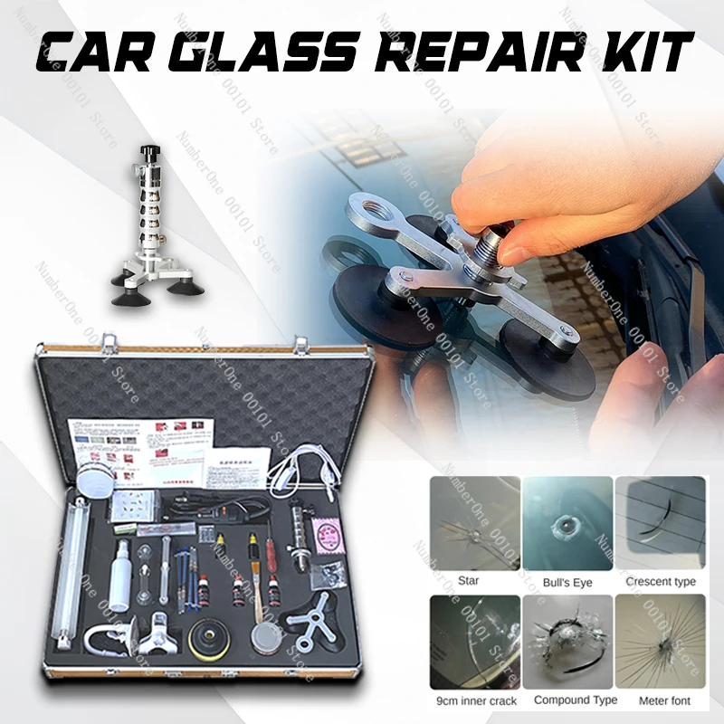 Professional Windshield Repair Tool Kit, Car Glass Crack Chip Resin Injector for Windshield Restoration