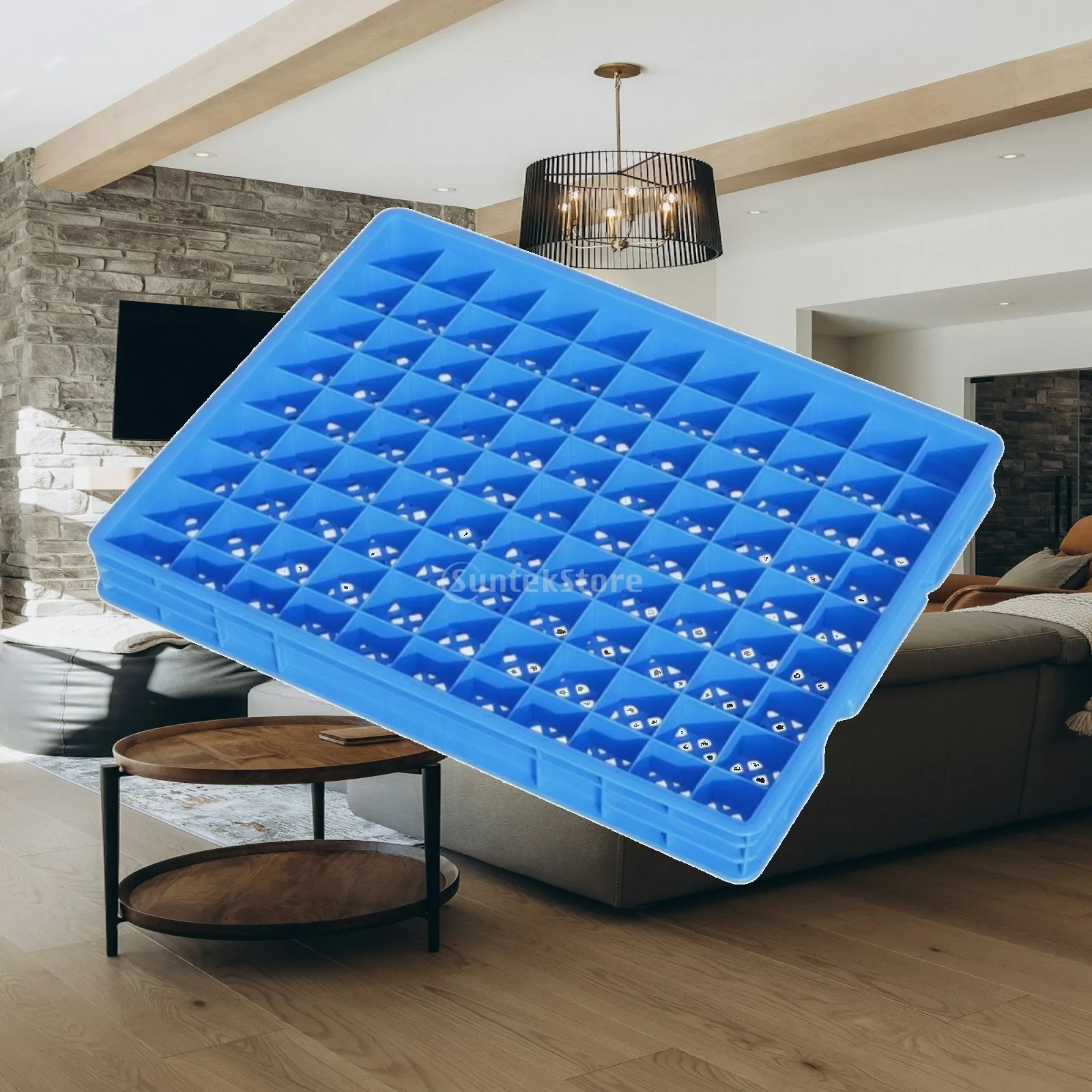 Plastic Parts Tray Container for Workshop Organization Compartment Storage Box with Perforated Bottom for Hardware Sorting