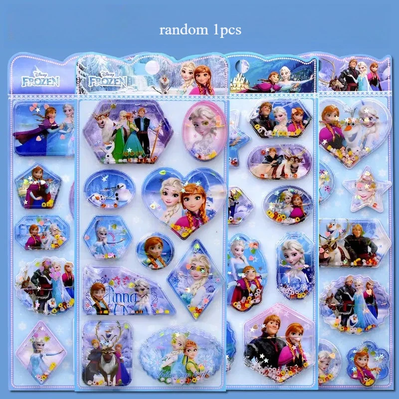 2026*Frozen 3d Quicksand Sticker Cute Princess Girl Diy Mobile Phone Decoration Sticker Stationery Handbook Sticker Gift