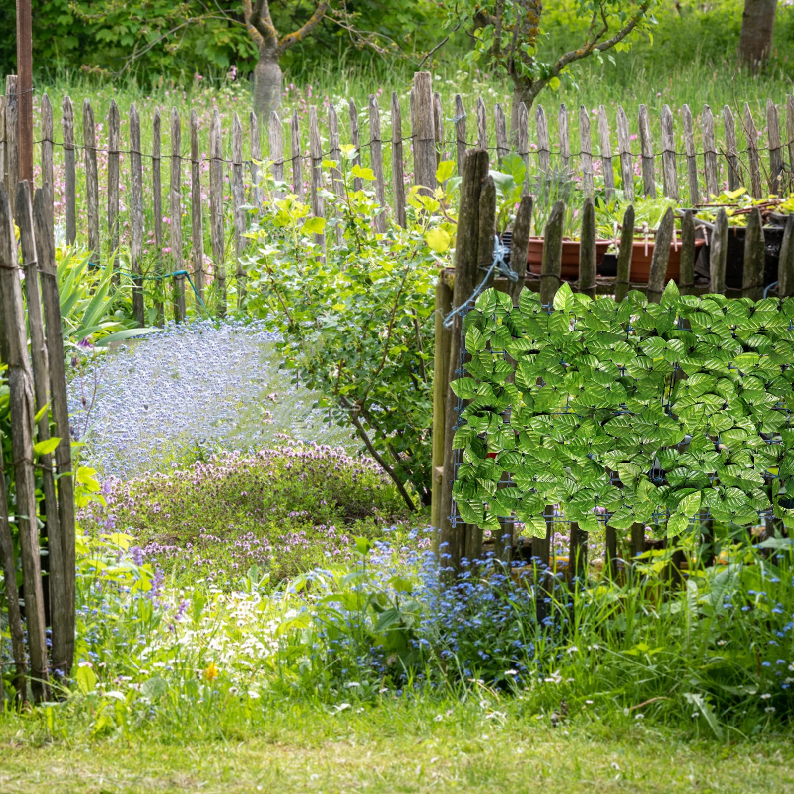 

Simulated Green Leaf Wall Fence Dense Plastic Artificial Greenery For Garden Balcony Decor Outdoor Home Decoration Lifelike