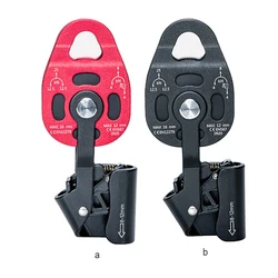 Ascender Lifting Pulley 4KN Climbing Rigging Hiking Lifter Rappelling Outdoor Portable Emergency Mountaineering Red