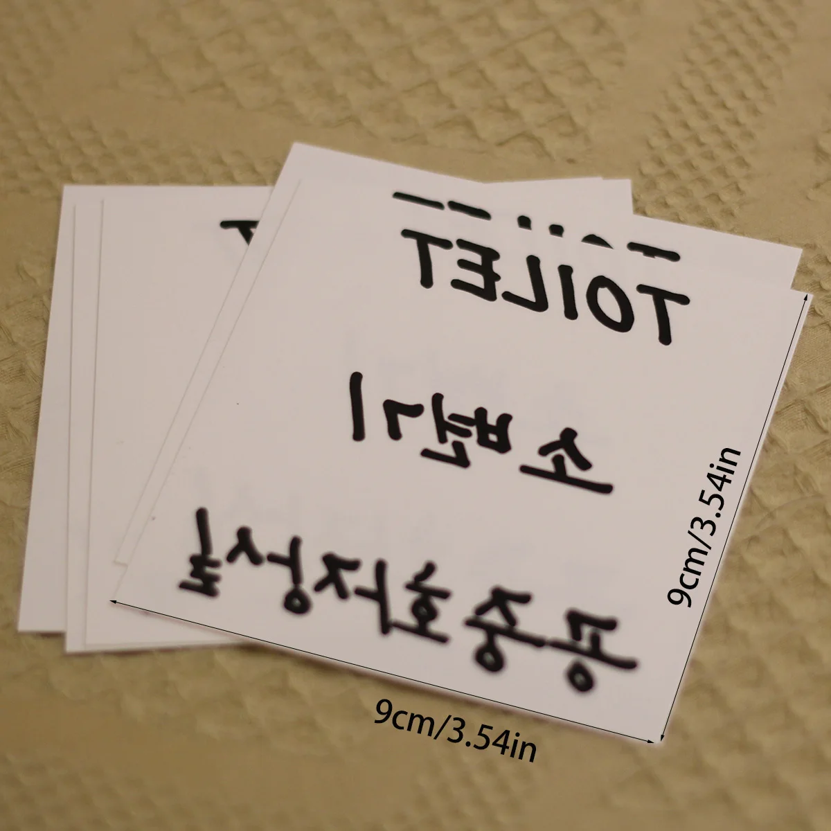 Mixed Korean & English Handwritten Temporary Tattoo Stickers, 5 Sheets Pack, 9x9cm Text Body Decals