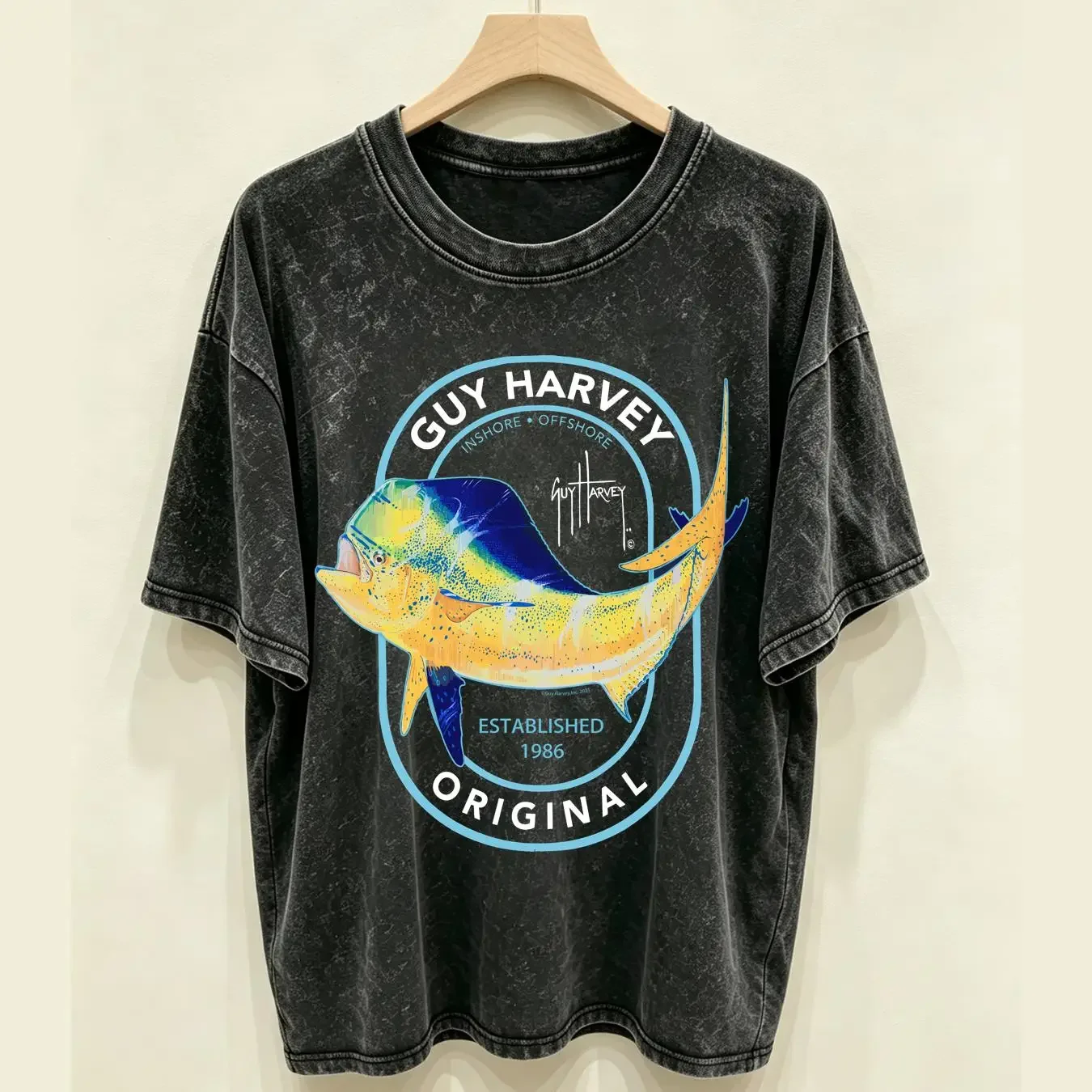 washed T Shirt Guy Harvey Mens Size Small Original Since 1986 Living the Lifestyle vintage Washed Top For Everyday Wear