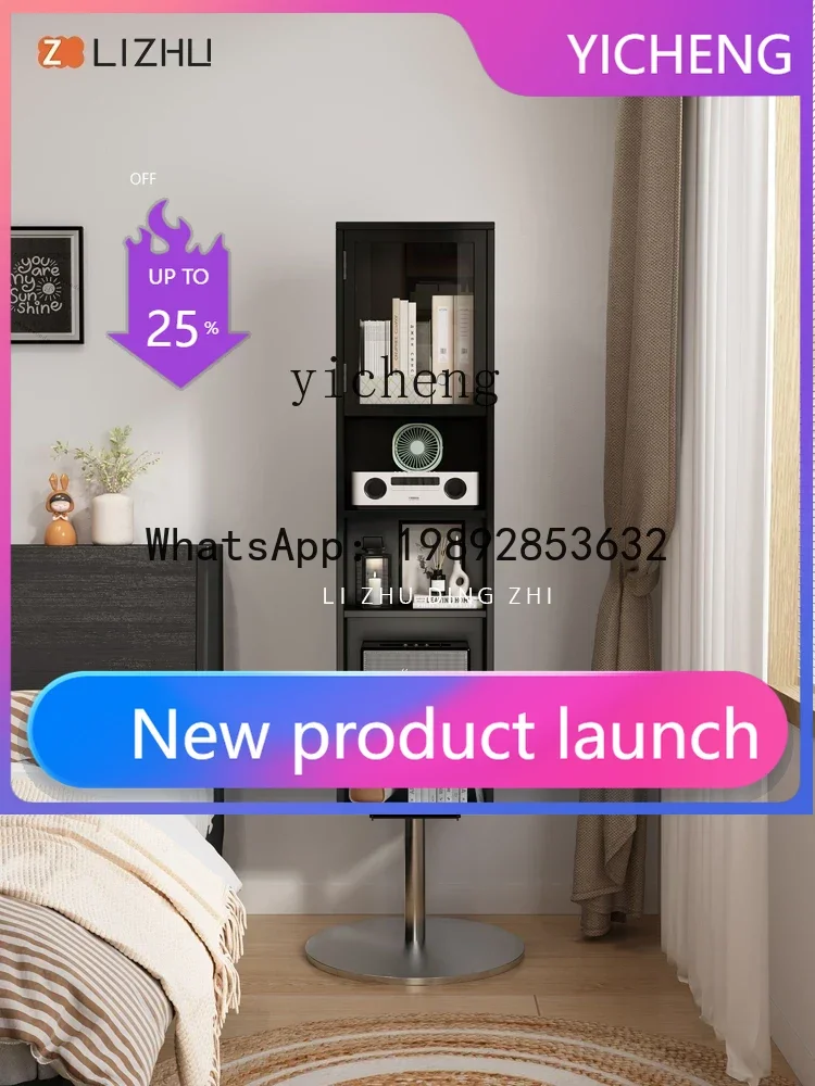 

gz7ZRotating Dressing Mirror Floor Storage Bookcase Full Body Mirror Cabinet