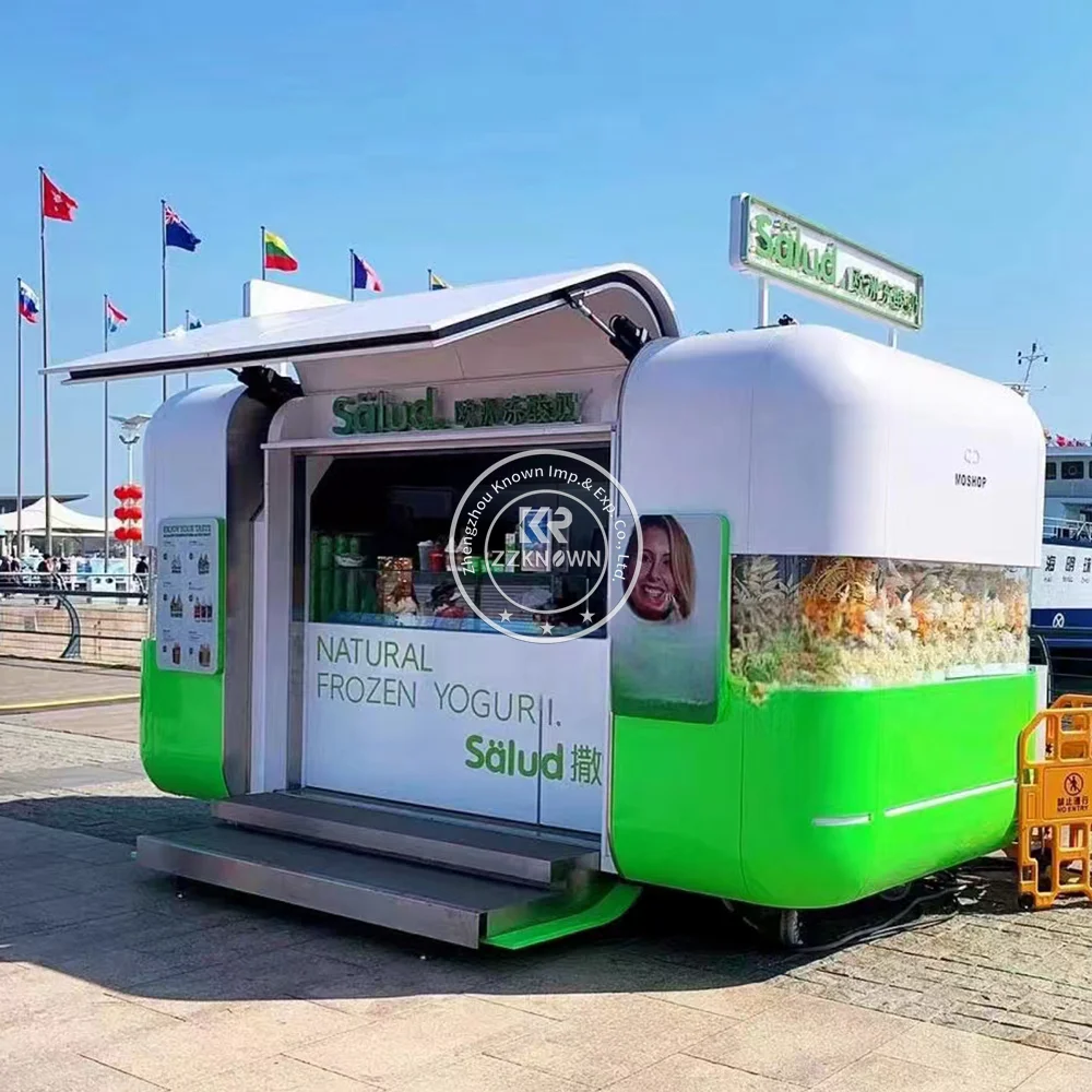 Customized BBQ Food Truck Street Coffee Snack Shop Kiosk With Kitchen Equipments Concession Food Trailer