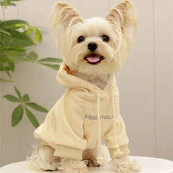 Dog Hoodies Letter Fleece Lined Fall Dog Puppy Sweatshirt Soft Warm Sweater Winter Hooded Clothes for Small Dogs Poodle Maltese