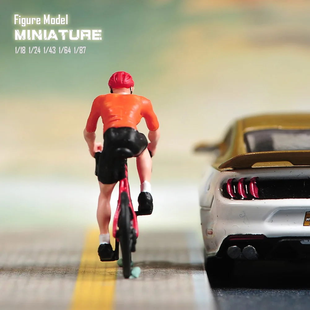 1/87 1/64 1/43 1/24 1/18 Anime Characters Bicycle Race Cyclist Scene Figure Model Miniature Dolls Toy For Collection