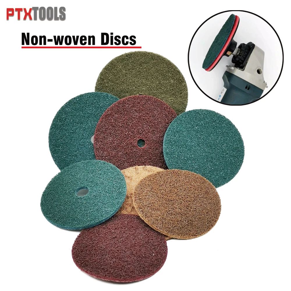 Disque de conditionnement de surface en nylon non tissé, disque de ponçage, crochet et boucle, 3M SC, 4 pouces, 100mm, 4.5 pouces, 115mm, 5 pouces, 125mm, 2 pièces