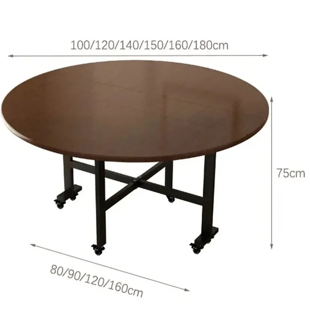 Table à Manger Ronde en Bois Massif, Pliante, Portable, pour Entrée de Restaurant