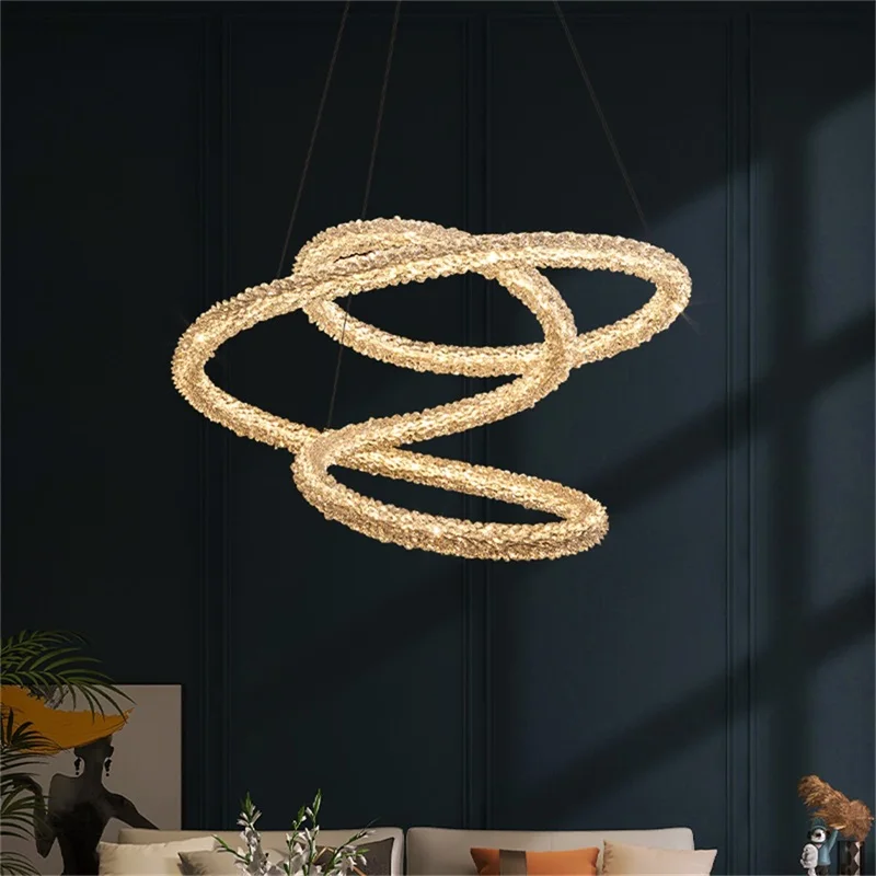 FAIRY Modern Creative Pendant Lamp LED Fixtures Gold Decorative Crystal Chandelier Lights For Home Living Dining Room