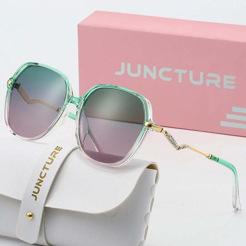 Okulary przeciwsłoneczne damskie JUNCTURE z polaryzacją, nowa moda, okrągłe okulary słoneczne, damskie okulary, gradientowe okulary na imprezę, prezent na wakacje, okulary przeciwsłoneczne dla kobiet