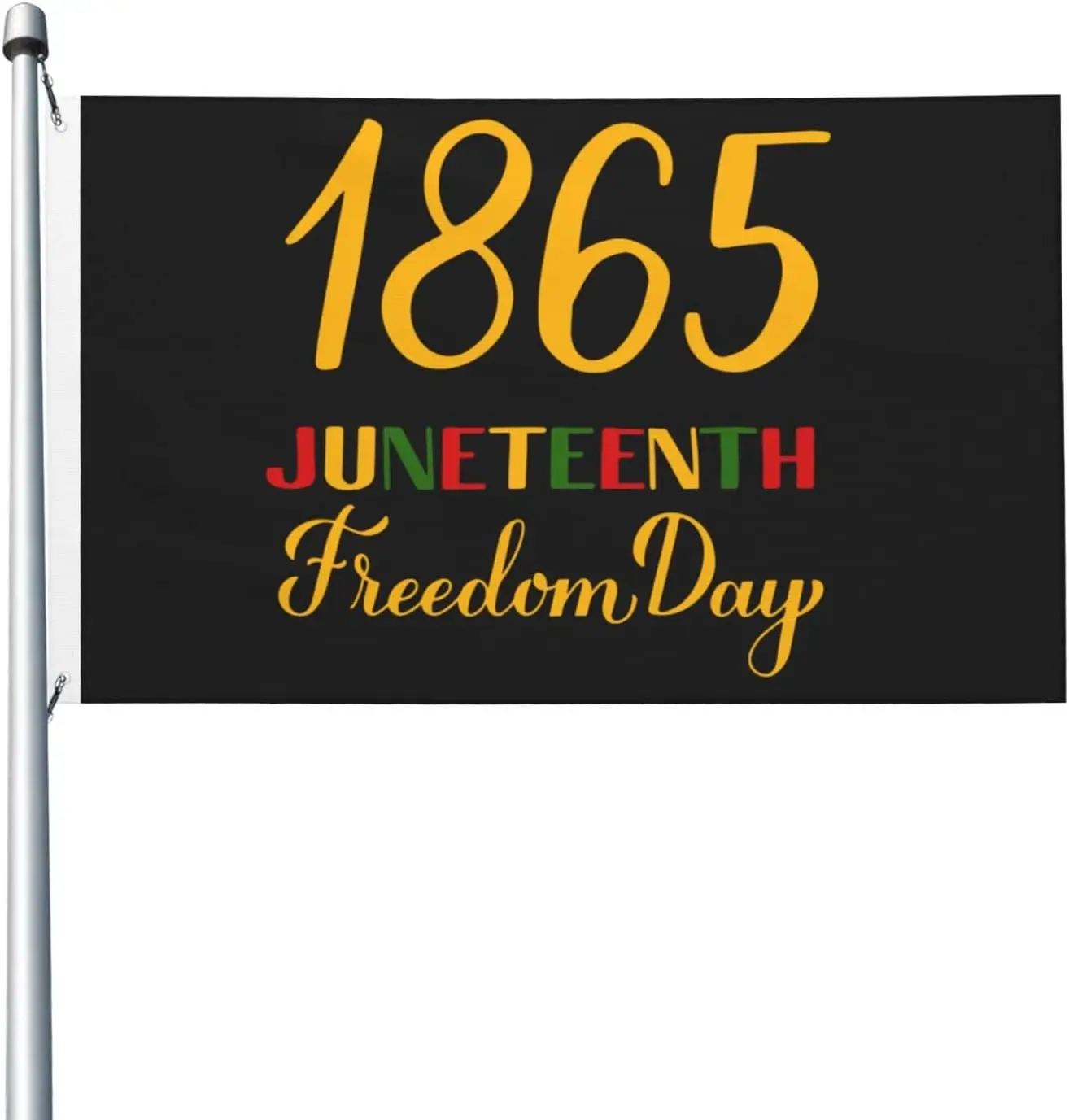 Flagnshow 100% Polyester Happy Juneteenth Day Freedom 1865 Flag