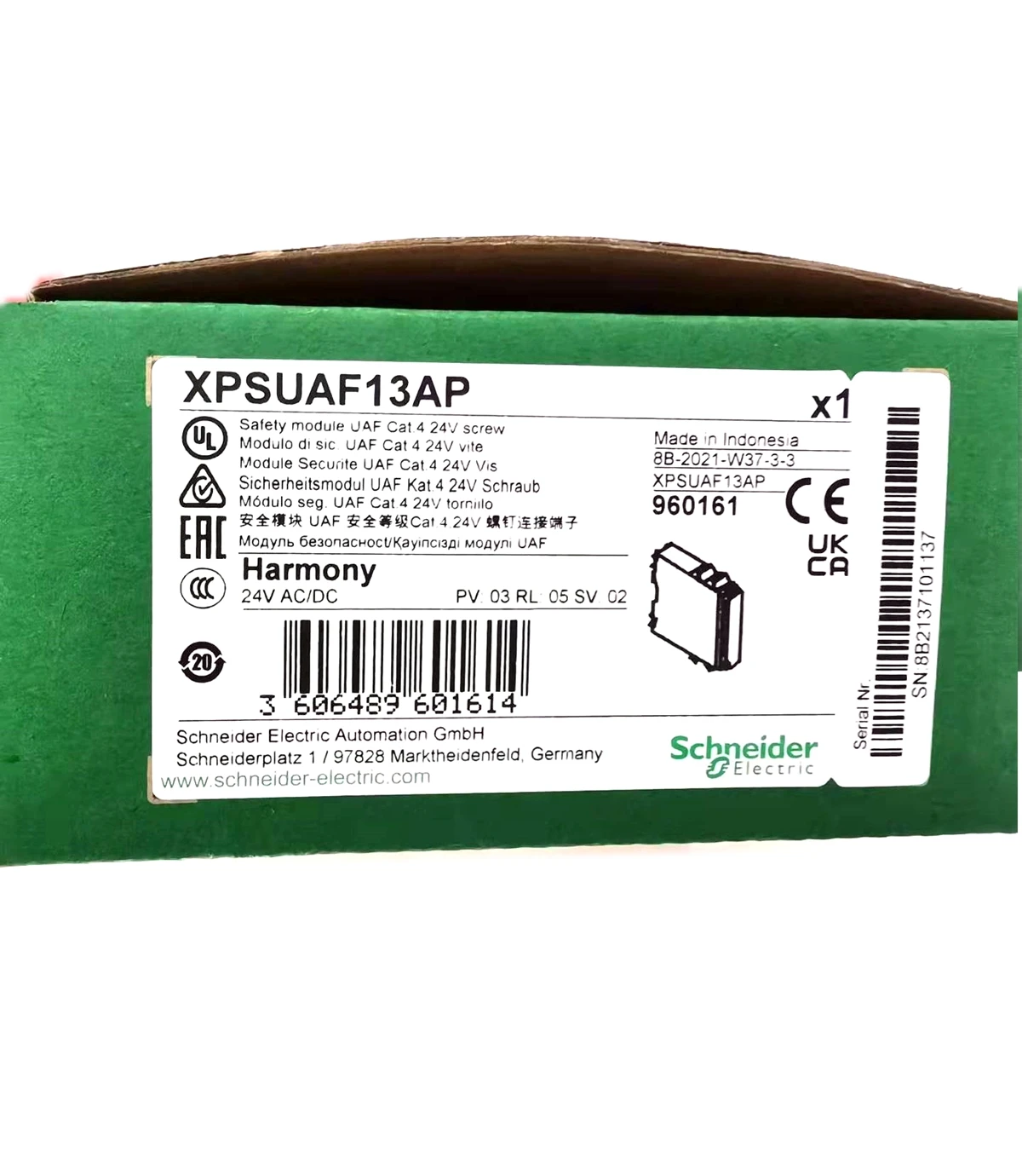 Schneider Safety Relay XPSUAF13AP XPS-AF XPSAF5130 24VAC/DC 100%-new-original