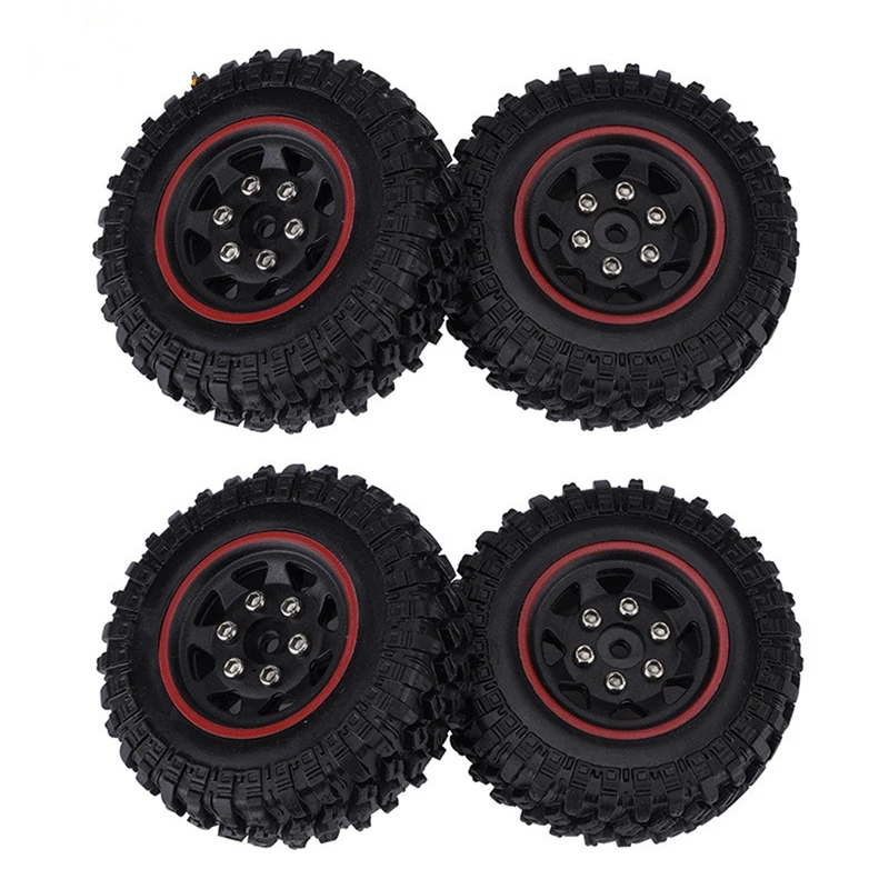 4PCS 1/24 RC Model Car Tyres Plastic Hub Tread For 1/24 RC Crawler Car Axial SCX24 90081 RGT Upgrade Part