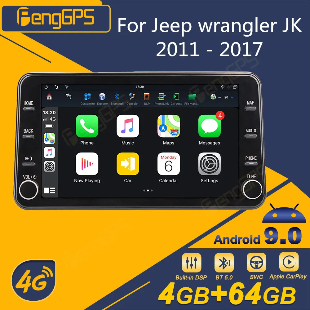 

For Jeep wrangler JK 2011 - 2017 Android Car Radio 2Din Stereo Receiver Autoradio Multimedia Player GPS Navi Head Unit Screen