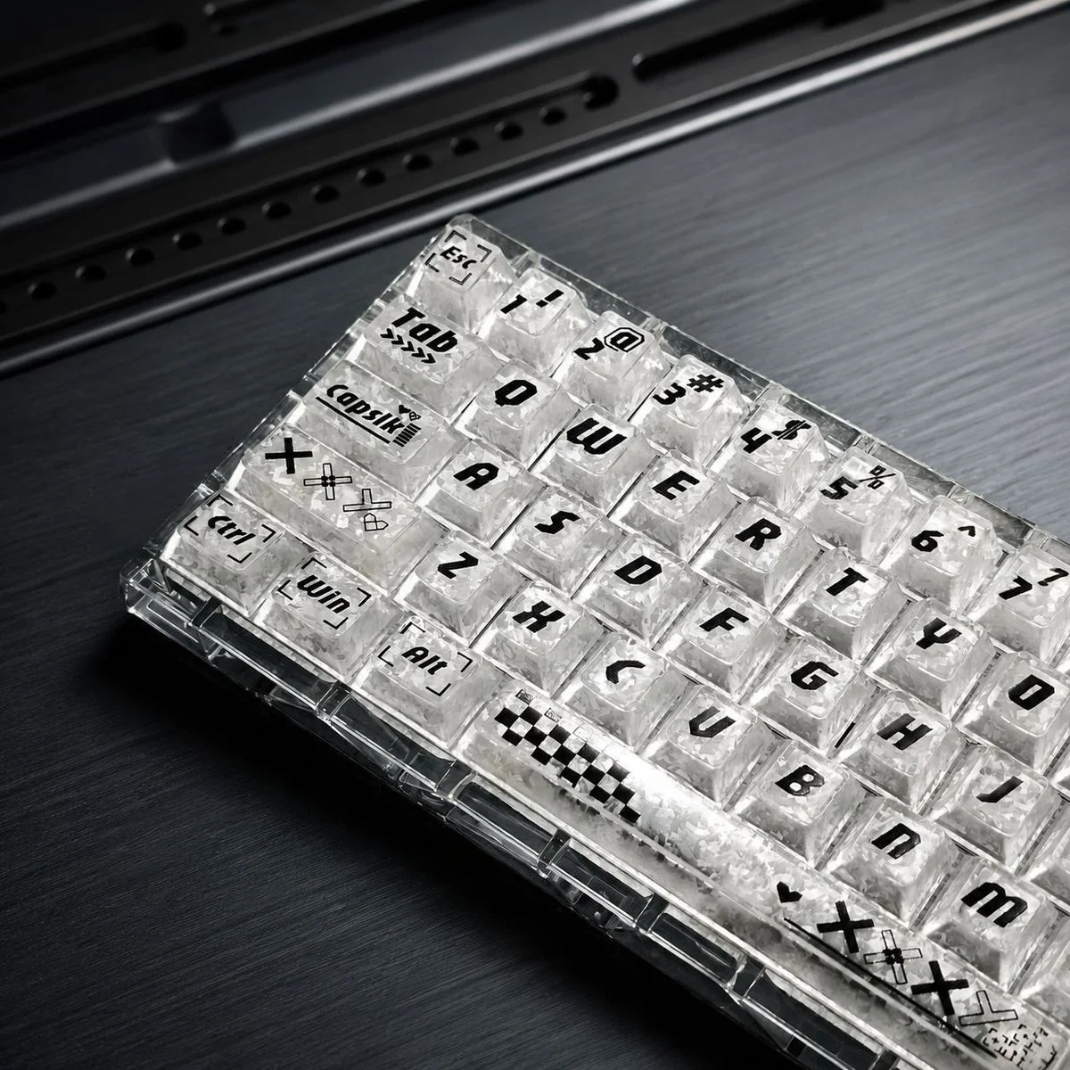Printstream White Carbon Fiber Texture Transparent PC Keycaps Double Shot Cherry Profile Keycap for Gateron Mechanical Keyboard - view 5