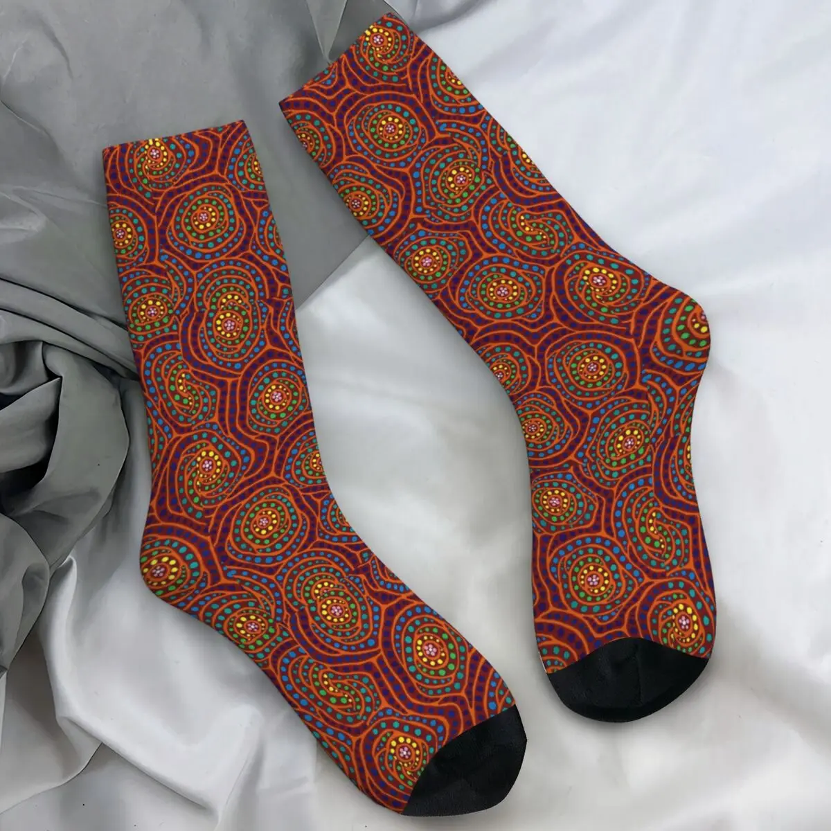 Men Socks Abstract Yayoi Kusama Stras Polkadot Stockings Autumn Casual Medium Soft Socks Graphic Skateboard Anti Skid Socks