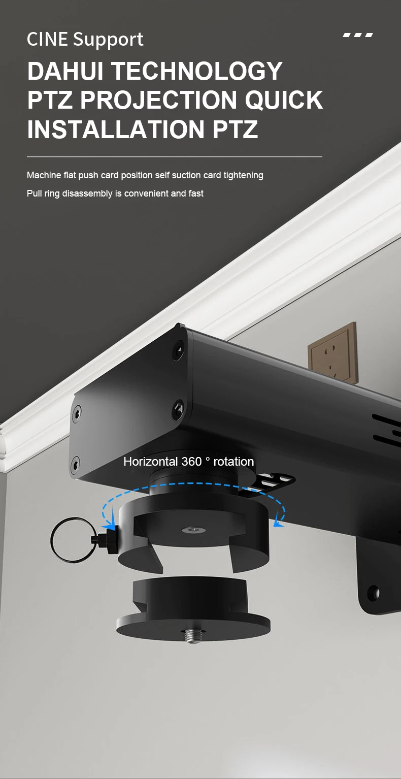 DAHUI Verstellbare Projektor-Wandhalterung mit Verstecktem Adapter-Bereich für XGIMI RS10Ultra Dangbei X5s JMGO N3 Gimbal-Projektorständer – Detail 4