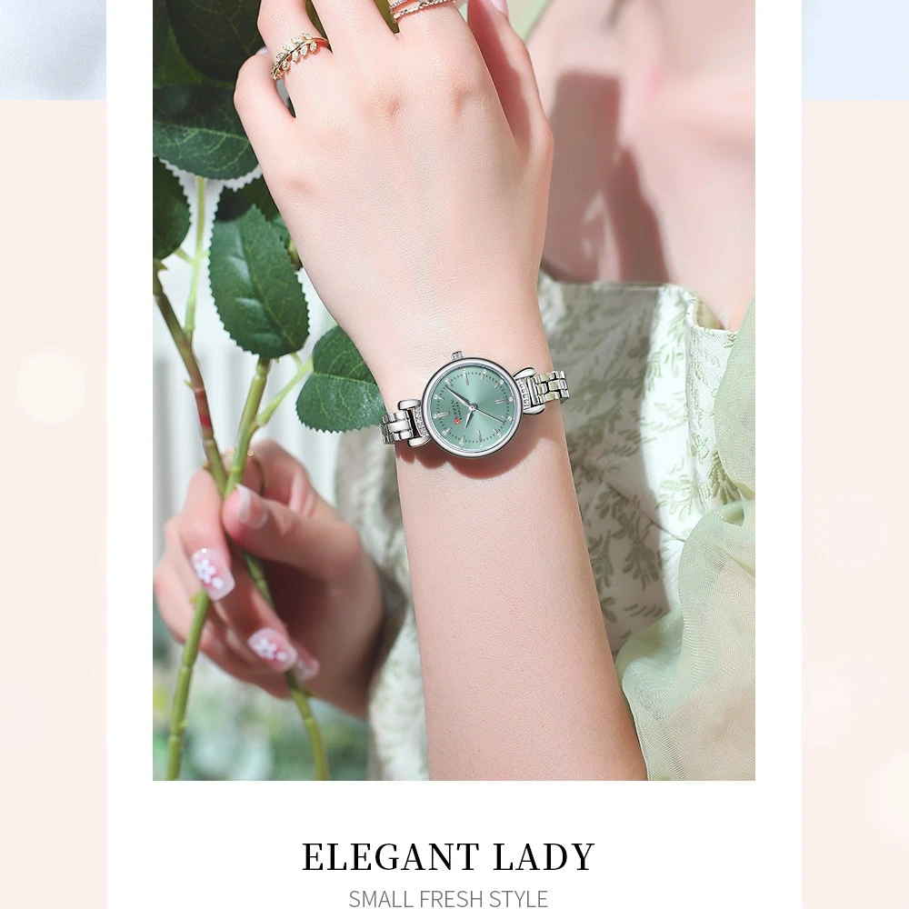 Curren 9098 موضة الماس مجموعة كوارتز ساعة نسائية فاخرة قطاع الصلب مقاوم للماء ساعات للنساء Relojes Para Damas Relógio