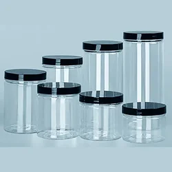 Clear Sealed Can With Lid Plastic Empty Packing Bottle Circular Storage Bucket Biscuit Jar Food Grade Sealed Cans food storage