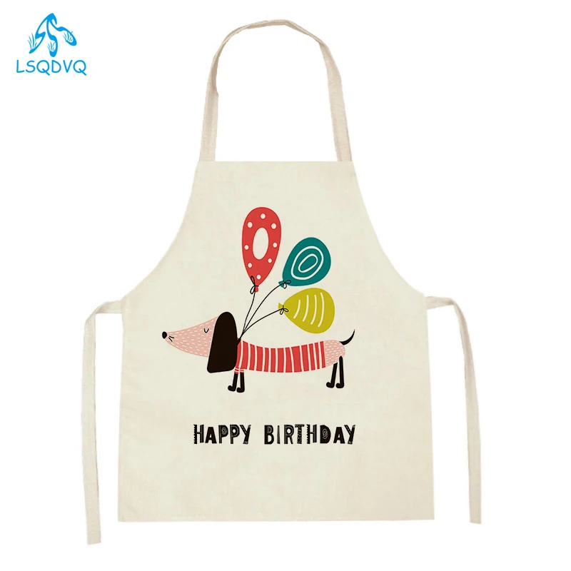 Dachshund Dog Printed Kitchen Apron for Woman Sleeveless Apron Home Cooking Baking Pinafore Cleaning Tool Antifouling Apron