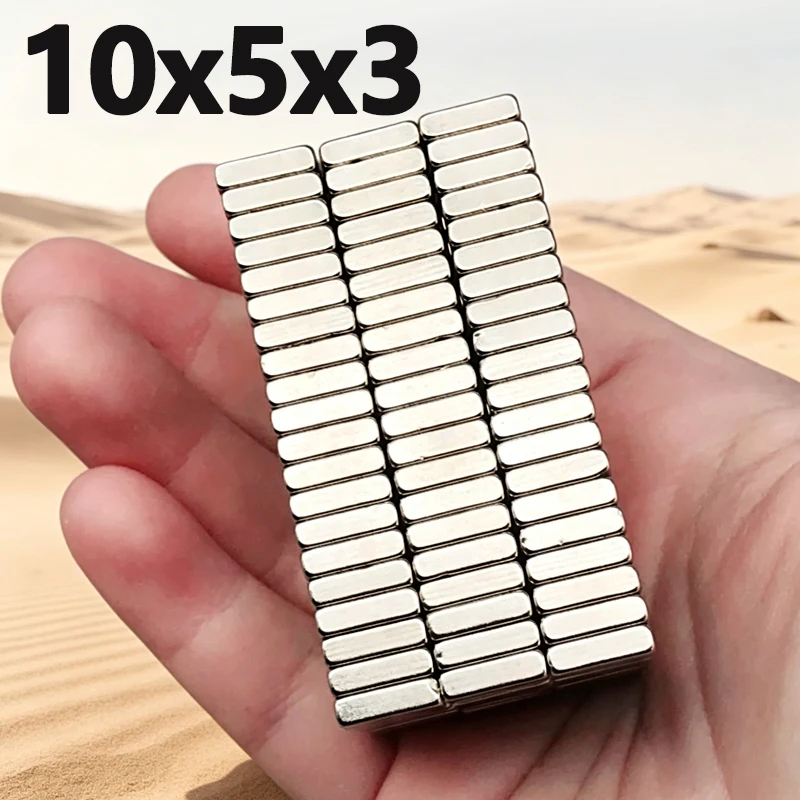 20-300pcs 10x5x3mm Magnet N35 NdfeB Permanent Magnetic Imanes Square Shape Strong Neodymium Fridge Magnet 10*5*3mm Accessory