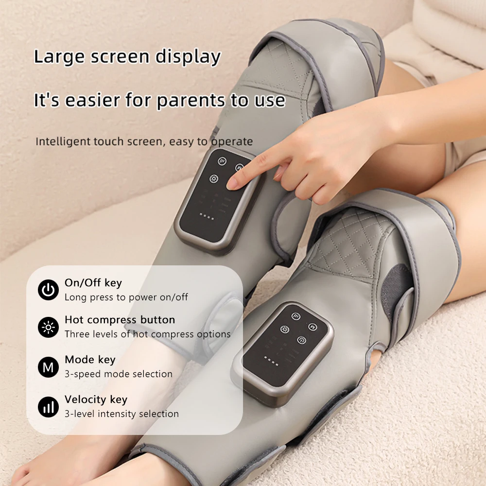 

360 Full Leg & Knee Massager 2-in-1 3 Modes Airbag Calf Massage with Adjustable Hot Compress for Blood Circulation Promotion