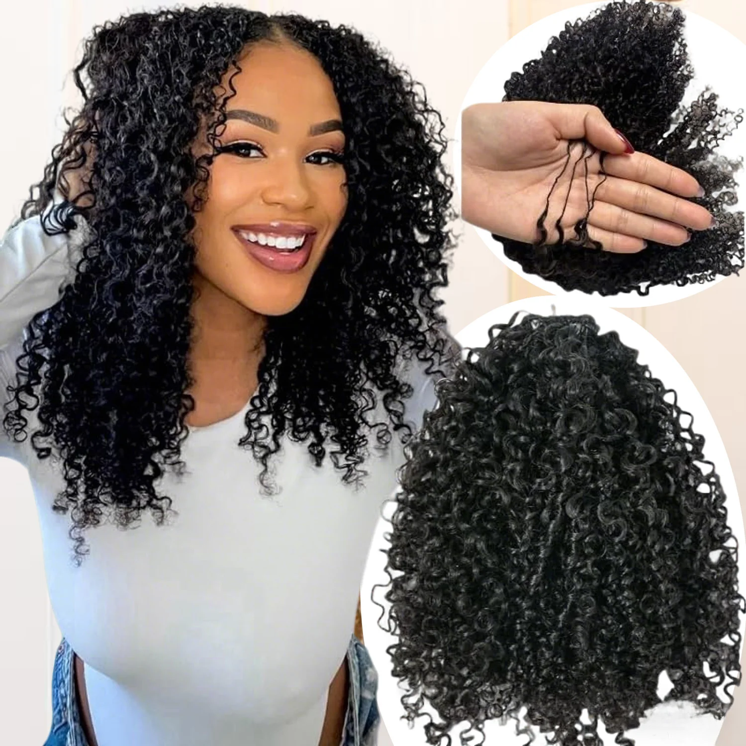 

Бирманские кудрявые волосы для плетения крючком для чернокожих женщин, предварительно разделенные, невидимые, без узлов, многоразовые, легкие, из натуральных человеческих волос.