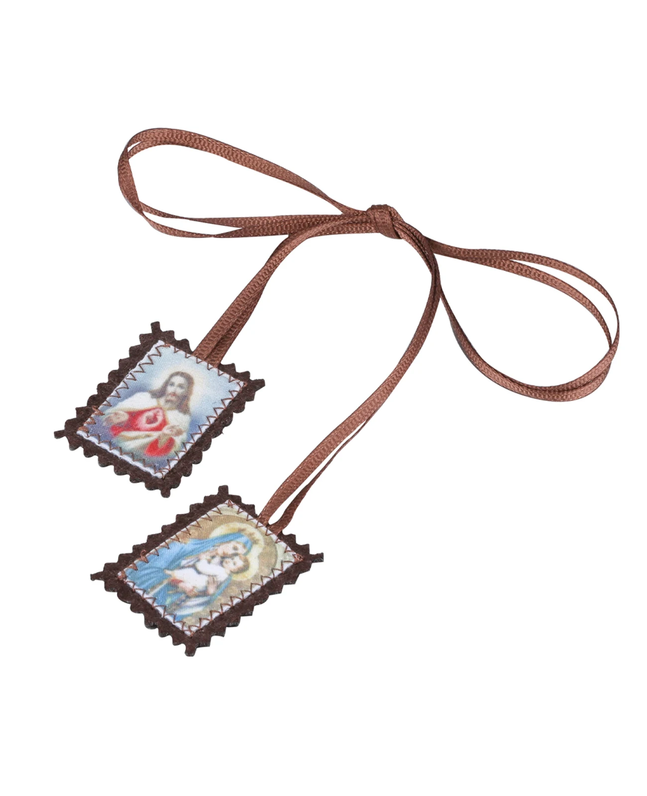 Diyalo Our Lady of Mt.Carmel Sacred Heart Necklace Lady of Mount Carmel Medal Scapular Catholic Devotional Protection Gift