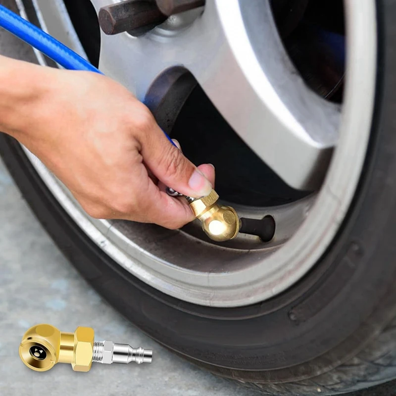 4Pcs 1/4Inch Air Chuck Tire Pressure Caps Portable Air Chuck Closed Brass Ball Inflator For Inflator Gauge Compressor