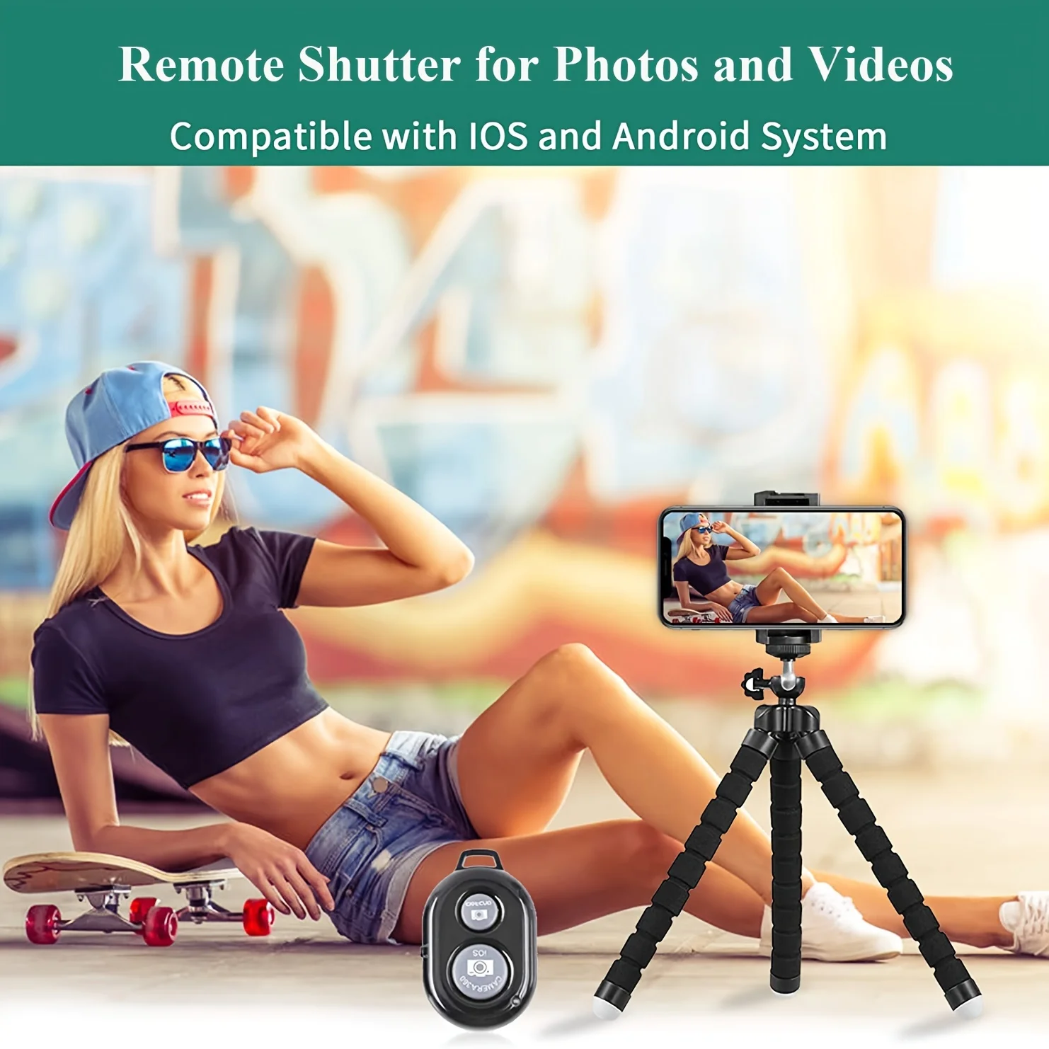 حامل حامل الهاتف المحمول لصور السيلفي لهاتف iPhone Android، حامل ثلاثي القوائم لملحقات التصوير الفوتوغرافي ومعدات تسجيل الفيديو وحامل ثلاثي القوائم للهاتف #5