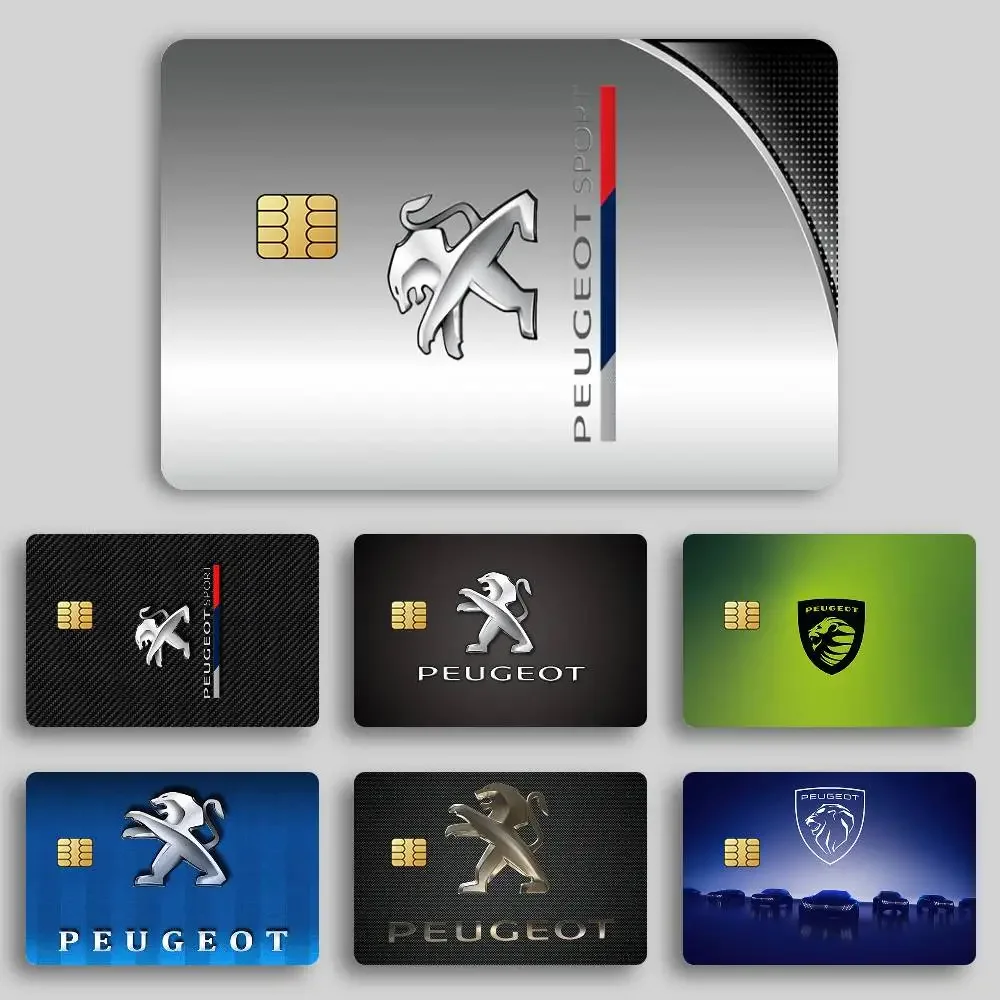 Logos automobiles p-peugeot, affiche élégante de luxe, couverture de peau de crédit, autocollants de cartes, Film, passe-Bus, décoration avant, débito bancaire, 4 pièces