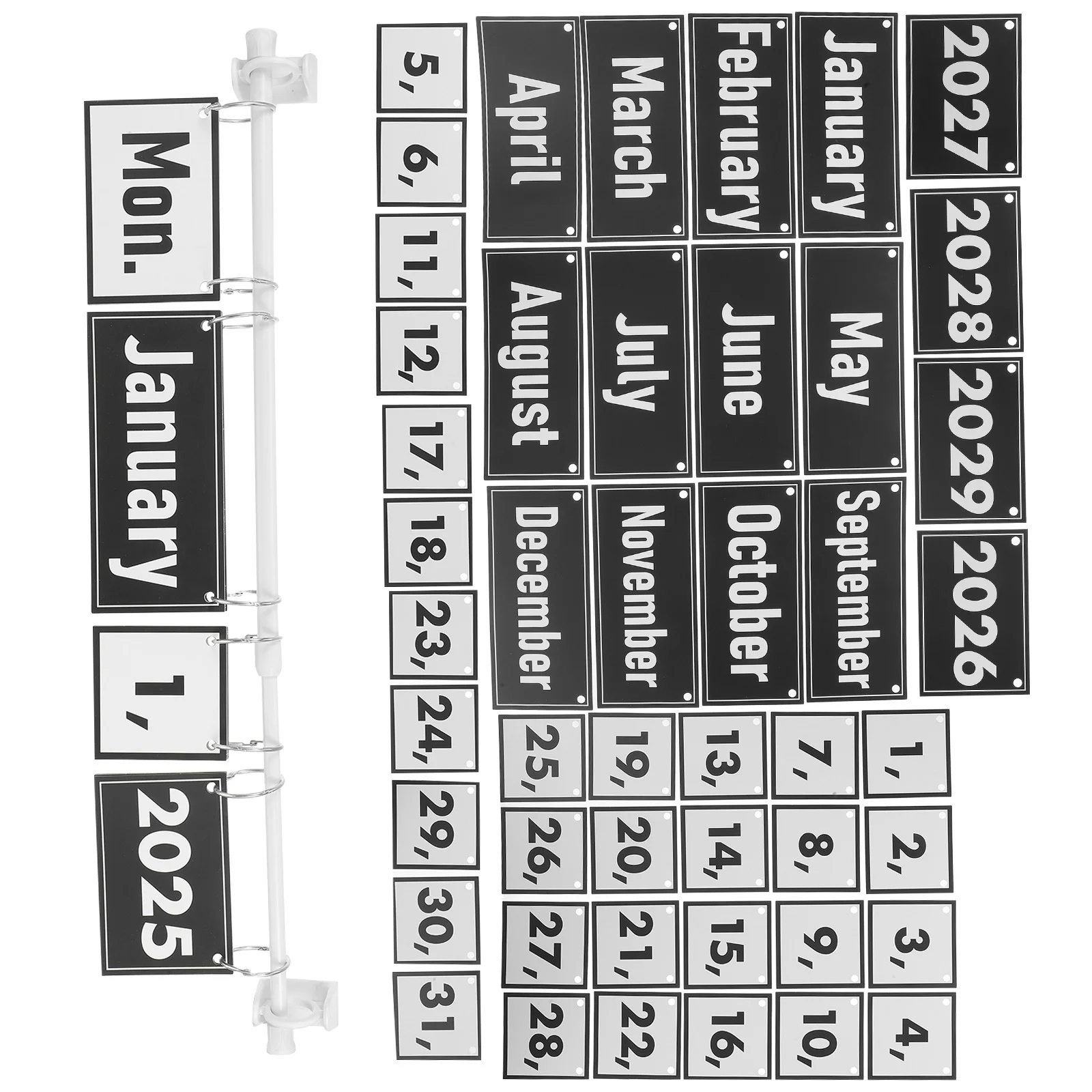 1 set 1 Set Flip Calendar Cards Classroom Bulletin Board 2025-2029 Easy Install Desk Wall Calendar Set - Teacher Organizer For