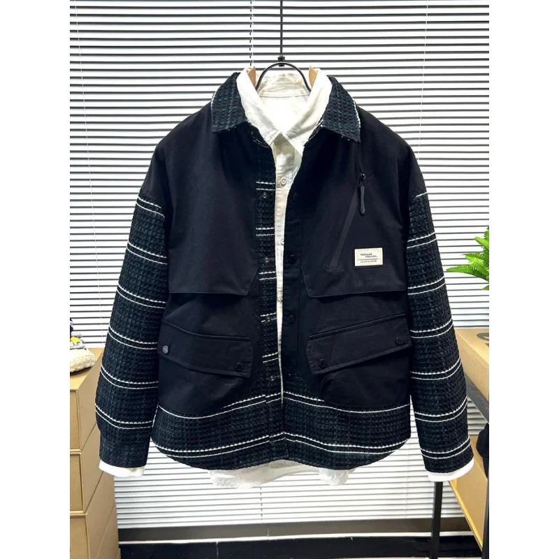 

Men Casual Shirt Jacket Loose Fit Two Piece Style Trendy Versatile Outerwear