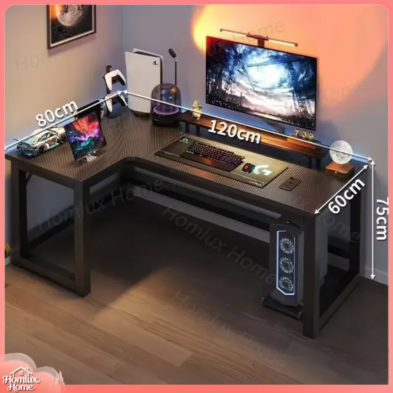 L Shaped Gaming Desk Computer Desk for Bedroom Study Home Office Workstation Ergonomic Corner Desk with Cable Management