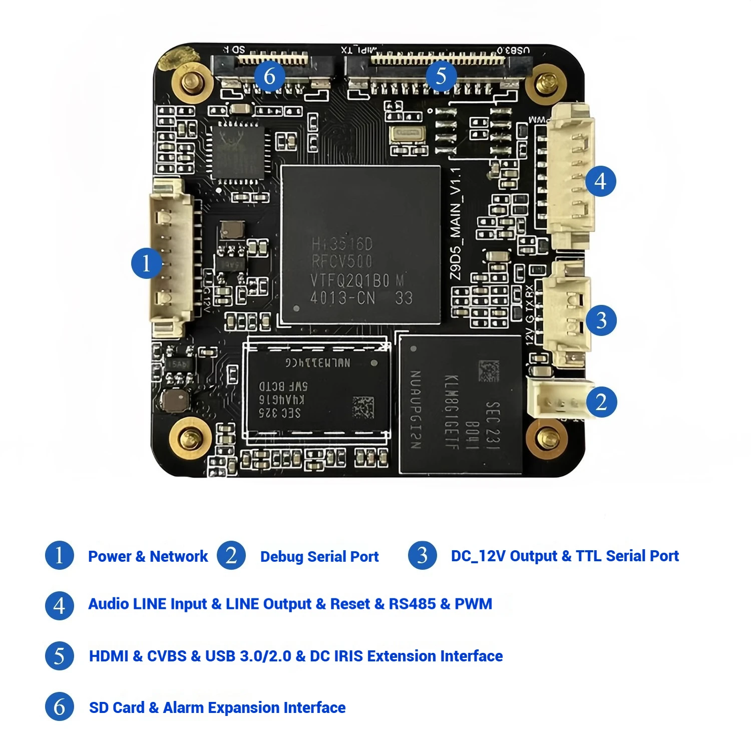 CMOS IMX585 8MP 3840*2160 بتركيز ثابت 1/1.2 HD وحدة كاميرا مراقبة منخفضة الإضاءة بتقنية الذكاء الاصطناعي لتقليل الضوضاء واجهة إيثرنت POE