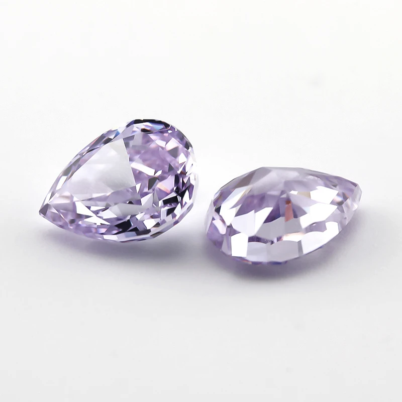 

SHIQIER 24#Lavender Pear Crushed Ice Cut Cubic Zirconia Stone 6x8mm 5A Loose CZ Synthetic Gemstone For Jewelry Making