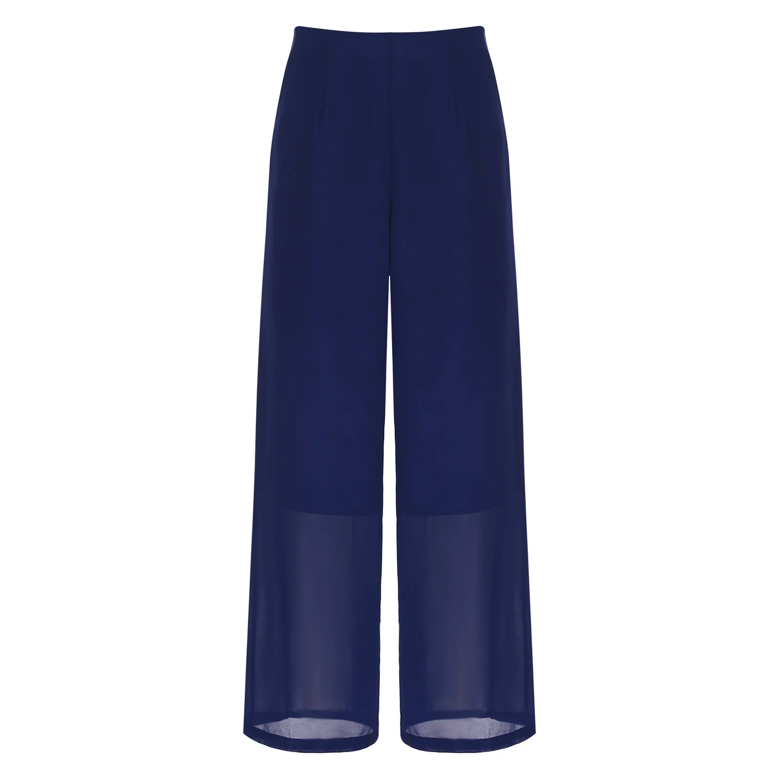 Coreia moda calças femininas elegante chiffon camada solta calças compridas casuais em linha reta escritório senhoras roupas calças de perna larga