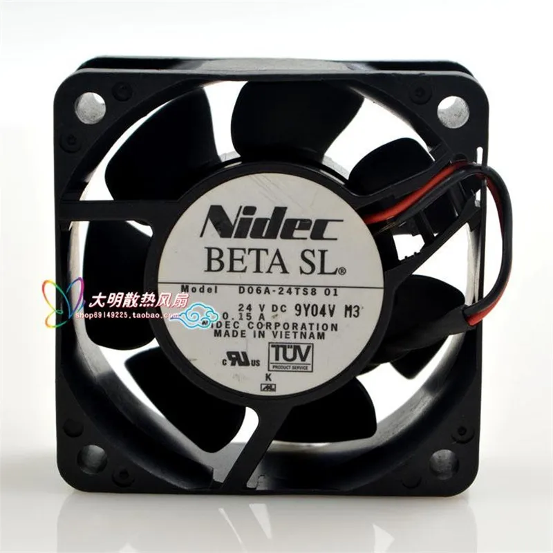 

New D06A-24TS8 01 24V 0.15A 6CM 60 * 60 * 25MM 2-wire frequency converter Cooling fan