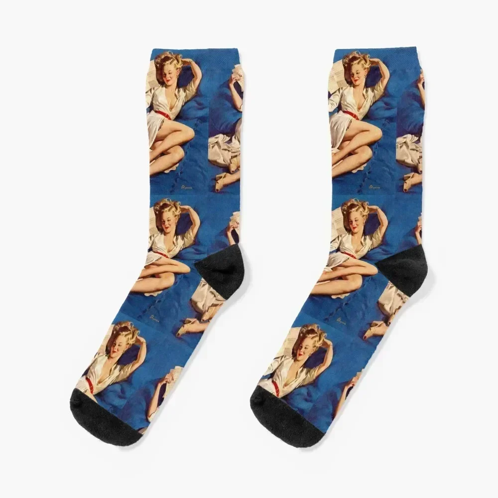 

Gil Elvgren Pin-Up Socks professional running christmass gift Toe sports anti slip football Women's Socks Men's