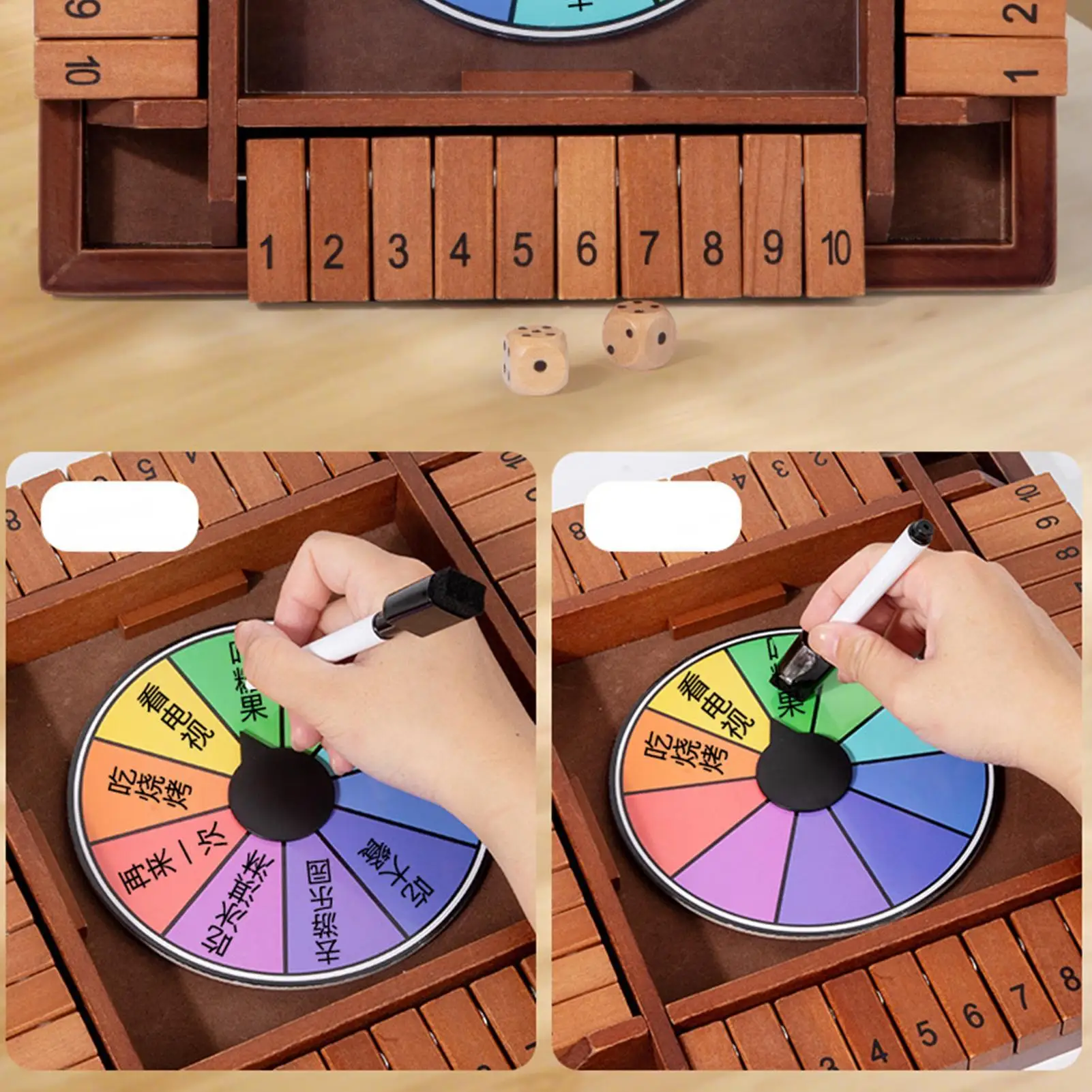 

Доска для игральных костей, деревянная, закрывающая коробку, игровые цифры, шахматная игрушка, четырехсторонняя для родителей и детей, студентов, женщин, мужчин, путешествий, домашних вечеринок, сбор