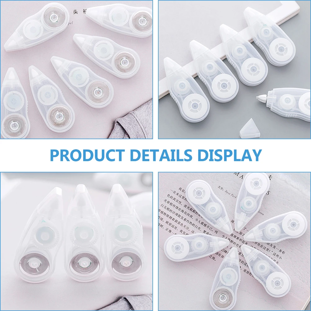 

12Pcs Instant Correction Tape Handy White Out Correction Tapes Durable Lightweight Adhesive Correction Tape