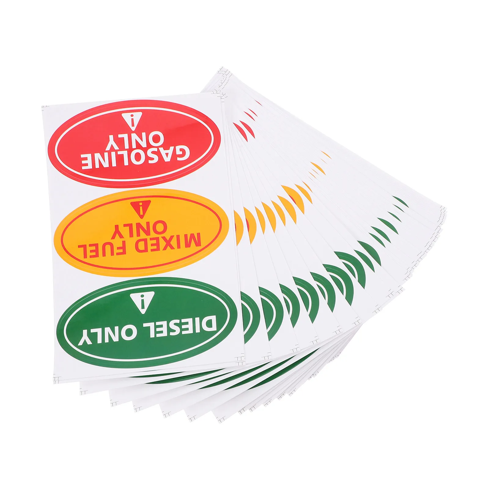 30Pcs Fuel Cap Stickers Mixed Diesel Only Warning Decals Clear Instructional Labels for Cars Mixed Only Stickers