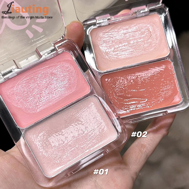 Dikalu água luz blush creme de longa duração à prova dwaterproof água bochecha matiz rosto contorno maquiagem leite chá cor hidratante