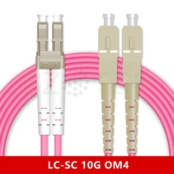 Cable de parche de fibra óptica, accesorio de 1M, LC SC FC ST OM3 OM4 DX, 2,0 MM, combinado, multimodo, cola de paquete, personalizado