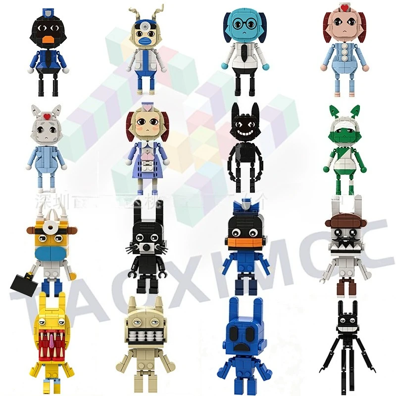 Animal Hospital 1/4/8pcs Anime Building Block Horror Nurse Stalker Game Animal Hospital Anomaly Building Block Bricks Toy Gift
