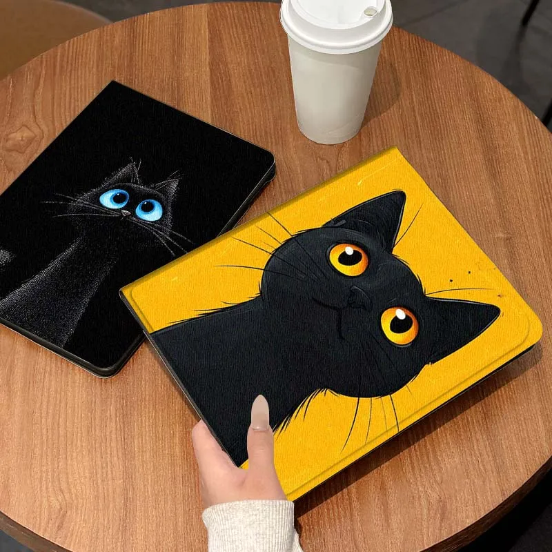 

Black Cat Yellow Eyes Cartoon Gift Tablet Case For Lenovo Xiaoxin Legion Pad Tab Pro GT Y700 Gen4 2 11 P11 M10 K10 3rd Plus Gen